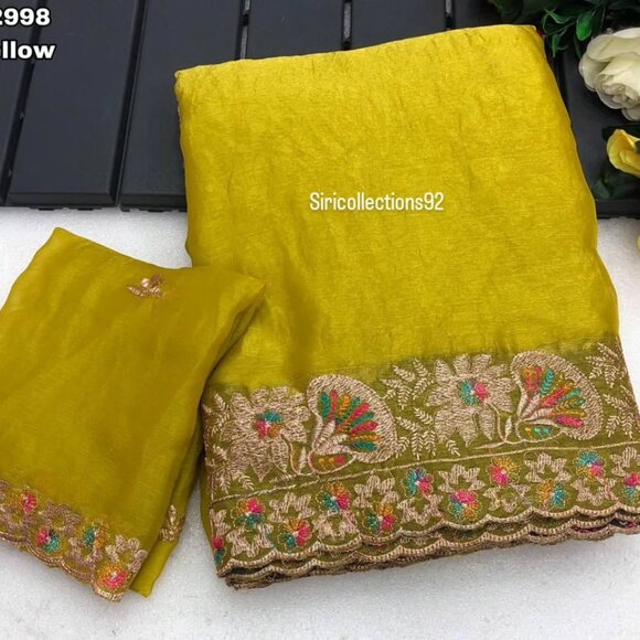 SATIN SAREE - Picture 10 of 12